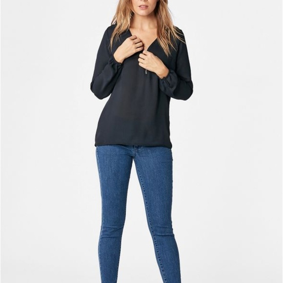 NWT Zip Front Blouse - Picture 3 of 7